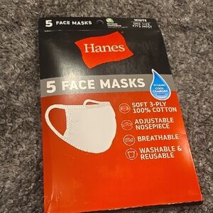 ❤️10/$20 New Hanes White Face Masks Pack